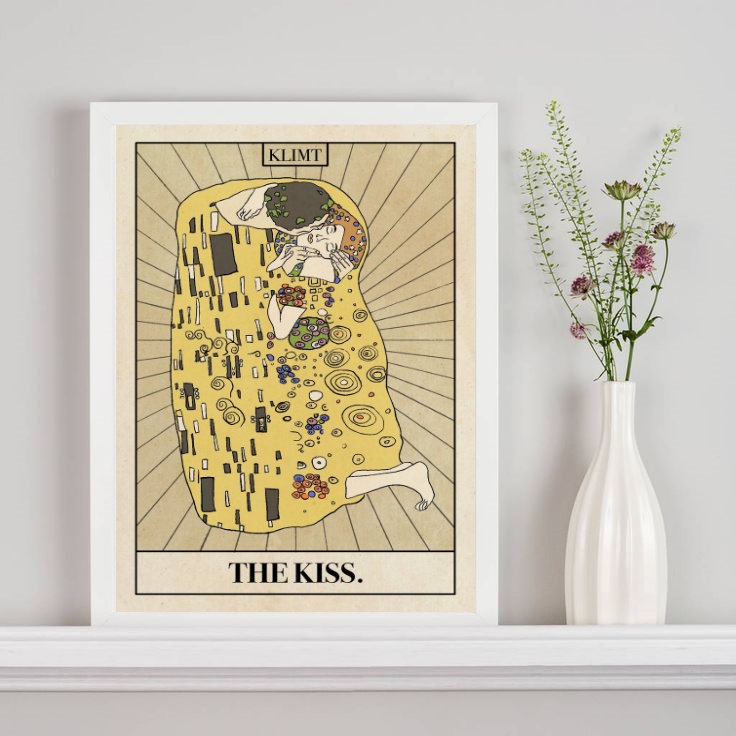 Quadro Carta Tarot The Kiss - Klimt