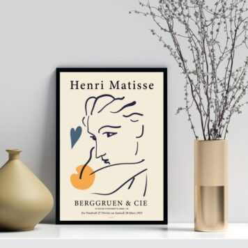 Quadro Matisse Mulher - Mostarda e Azul B
