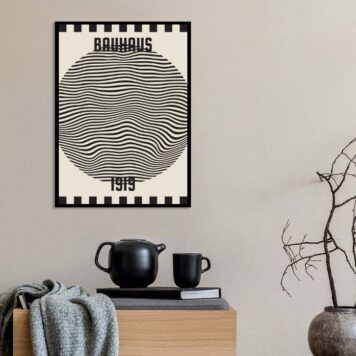 Quadro Poster Bauhaus - Bola Ondas B