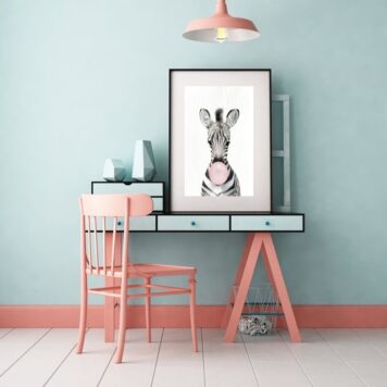 Quadro Zebra Bubble Gum - 60x48 Cm B