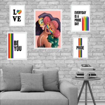 Composição 5 Quadros LGBT - Lésbicas B