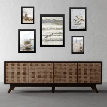 Comprosição 5 Quadros Praia Soft B