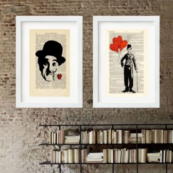 Kit 2 Quadros Charlie Chaplin - 60x48 Cm B