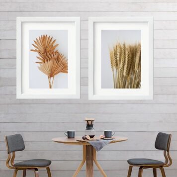 Kit 2 Quadros Grandes Folhas Secas - 60x48 Cm B