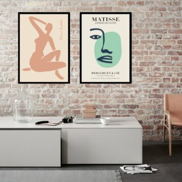 Kit 2 Quadros Matisse Cores Pasteis - 60x48 Cm B