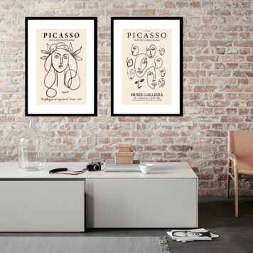 Kit 2 Quadros Minimalista Picasso - 60x48 Cm B