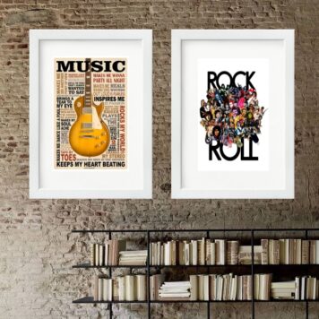 Kit 2 Quadros Music Rock - 60x48 Cm B