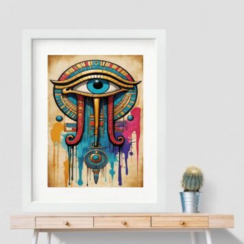 Quadro Aquarela Olho De Horus - 60x48 Cm B