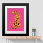 Quadro Leopardo Rosa - 60x48 Cm