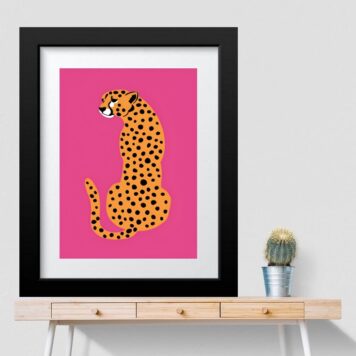 Quadro Leopardo Rosa - 60x48 Cm