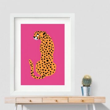 Quadro Leopardo Rosa - 60x48 Cm B