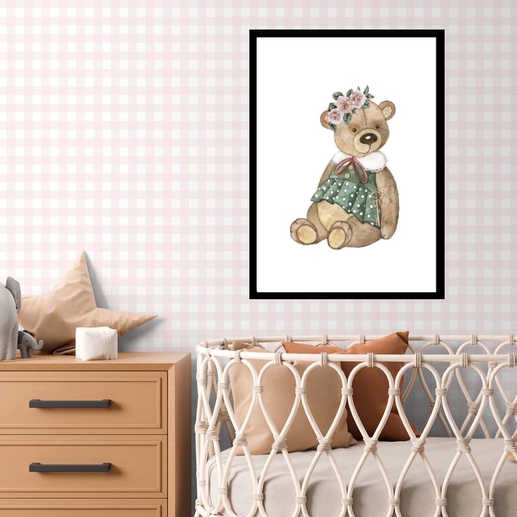 Quadro Quarto De Bebê Ursinha - 60x48 Cm