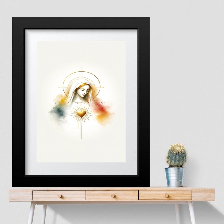 Quadro Virgem Maria Minimalistal- 60x48 Cm