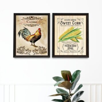 Kit 2 Quadros Country - Cozinha