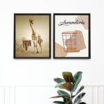 Kit 2 Quadros Lavandería - Girafa