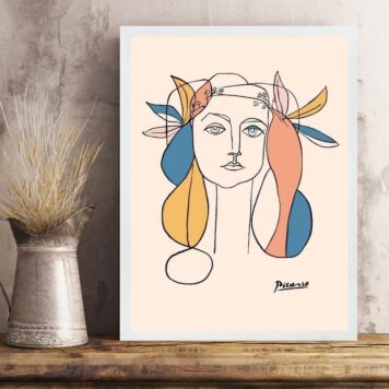 Quadro Arte Picasso - Mulher Colorida B