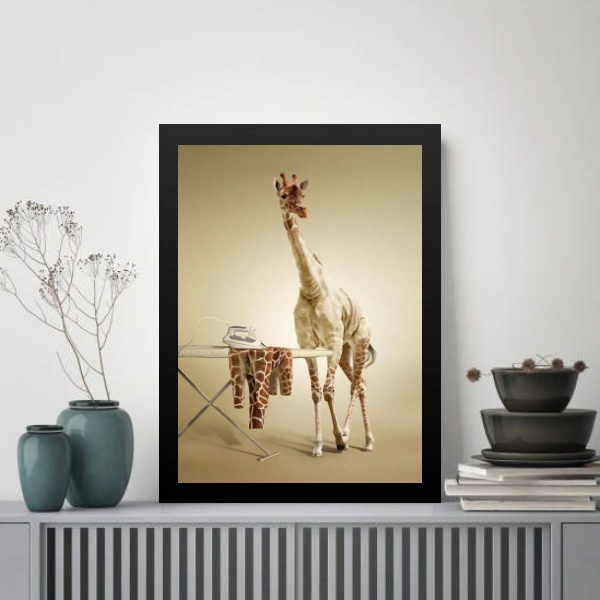 Quadro Decorativo Para Lavanderia - Girafa