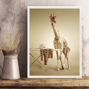 Quadro Decorativo Para Lavanderia - Girafa B