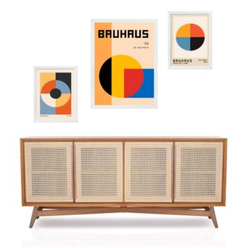 Set 3 Quadros Arte Colorida Bauhaus B