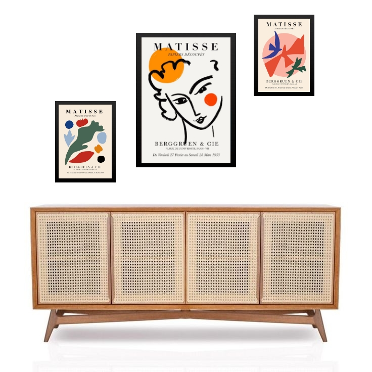 Set 3 Quadros Artes Abstratas Matisse