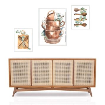 Set 3 Quadros Cozinha - Folhinhas B