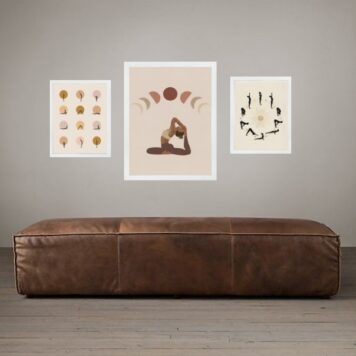 Set 3 Quadros Decorativos Yoga Poses B