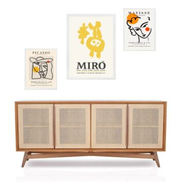 Set 3 Quadros Miró Matisse Picasso B
