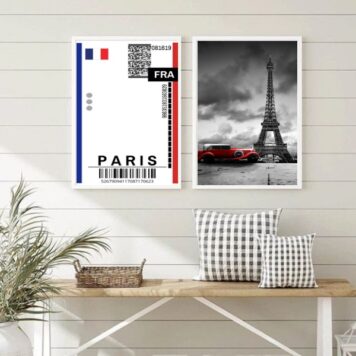 Kit 2 Quadros Decorativos Paris - Passagem B