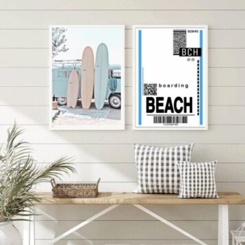 Kit 2 Quadros Decorativos Viajar Para Praia B