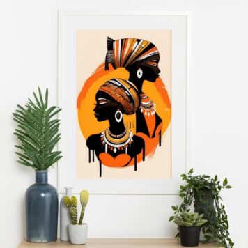 Quadro Abstrato Arte Africana - 60x48 Cm B