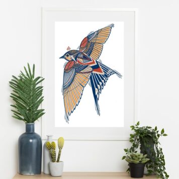 Quadro Andorinha Moderna - 60x48 Cm B