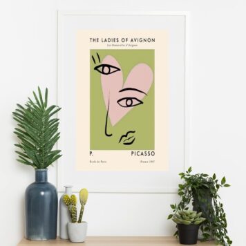 Quadro Arte Picasso Coração - 60x48 Cm B