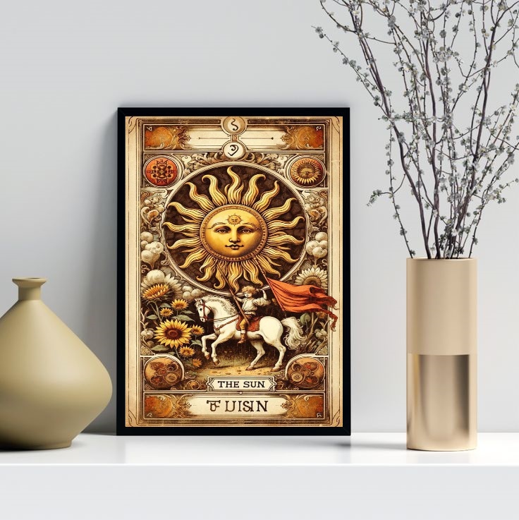 Quadro Carta Tarot Vintage - The Sun