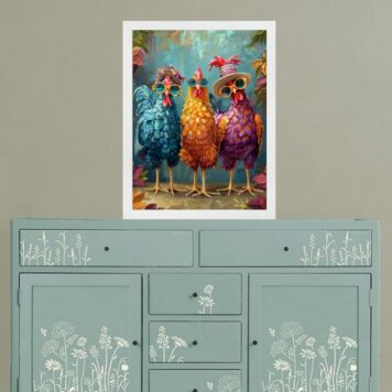 Quadro Decorativo Amigas Galinhas B