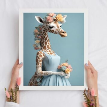 Quadro Decorativo Girafa Noiva B