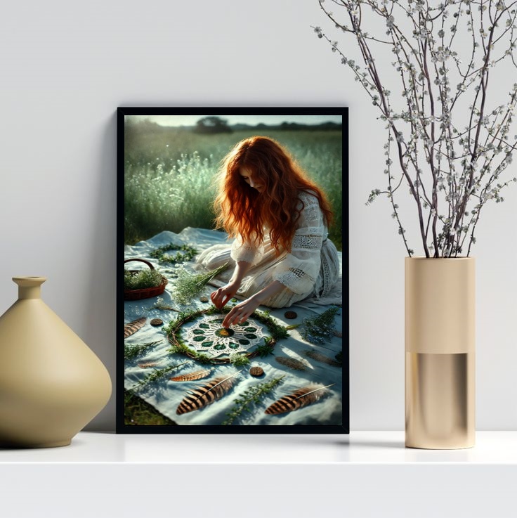 Quadro Decorativo Mulher Com Mandala