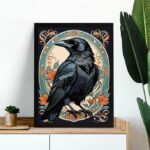 Quadro Decorativo Pássaro Corvo