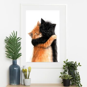 Quadro Gatinhos Abraçados - 60x48 Cm B