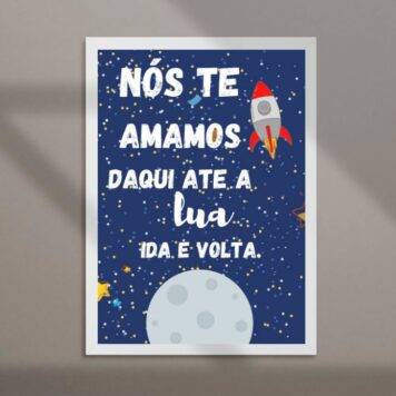 Quadro Infantil Espacial - Te Amamos B