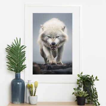 Quadro Lobo Feroz - 60x48 Cm B