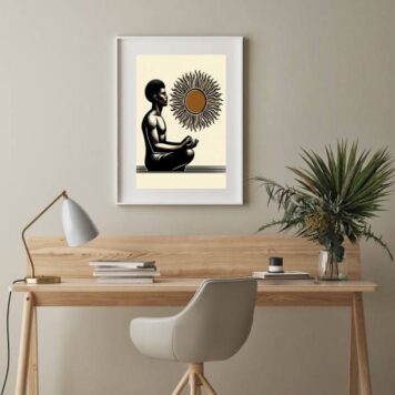 Quadro Meditação Boho - 60x48 Cm B