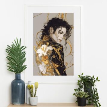 Quadro Michael Jackson Flores - 60x48 Cm B