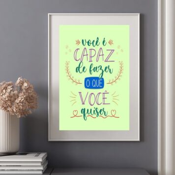 Quadro Motivacional Você é Capaz - 60x48 Cm B