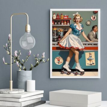 Quadro Vintage Pin Up Garçonete B