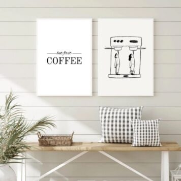 Kit 2 Quadros But First Coffee - Minimalista B