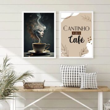 Kit 2 Quadros Cantinho Do Café Feminino B