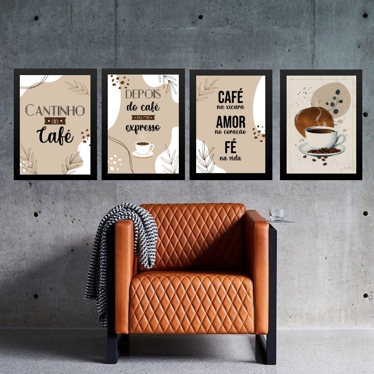 Kit 4 Quadros Para Cantinho Do Café