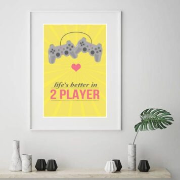 Quadro Casal Gamer - 60 x 48 Cm B