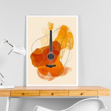 Quadro Decorativo Aquarela Violão B