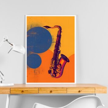 Quadro Decorativo Arte Saxofone B
